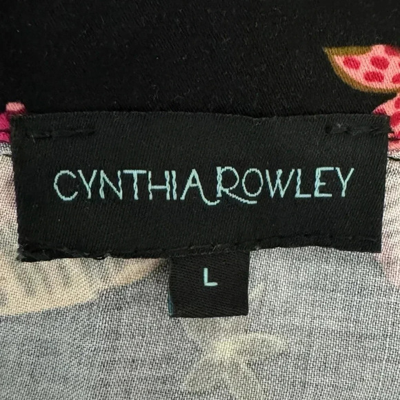 Cynthia Rowley Designer Floral Boho Button Up Blouse Long Sleeve Women’s Large - Picture 10 of 16
